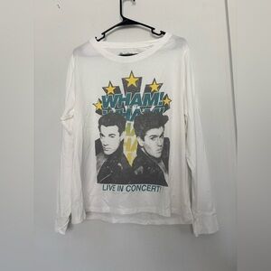 RECYCLED KARMA WHAM NWOT LONG SLEEVE BAND TEE SZ SMALL